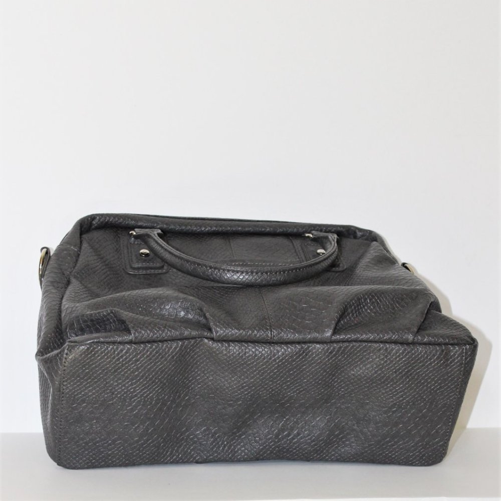 Jewel by Thirty-One NWOT Gray Reptile Embossed PU Satchel - Picture 4 of 10
